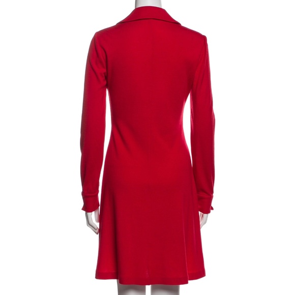 EUC Diane Von Furstenberg Red Knit Wool Twist Dress - Size 4 - Picture 3 of 3